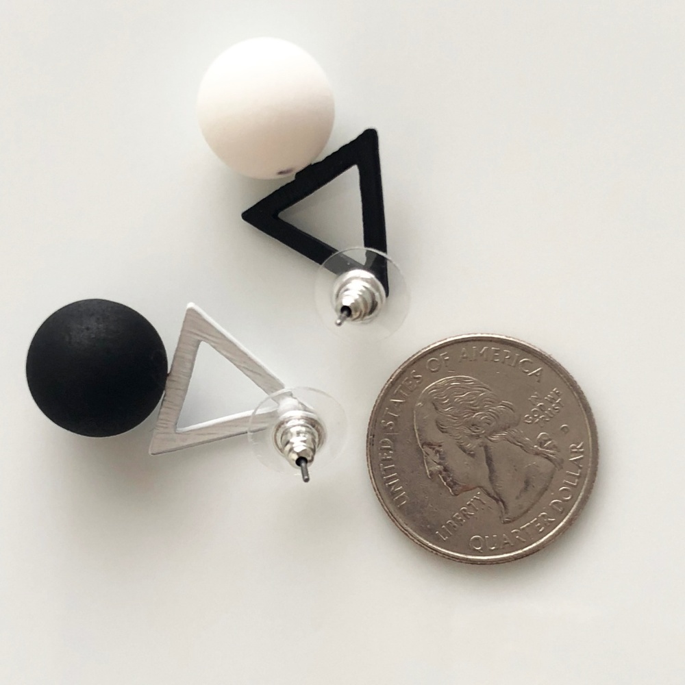 3/$15 Geometric Earrings (black/white) - Picture 2 of 4
